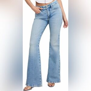 Good American x Dolly Parton Joleans Flare Jeans Size 12/31 Light Wash Collab